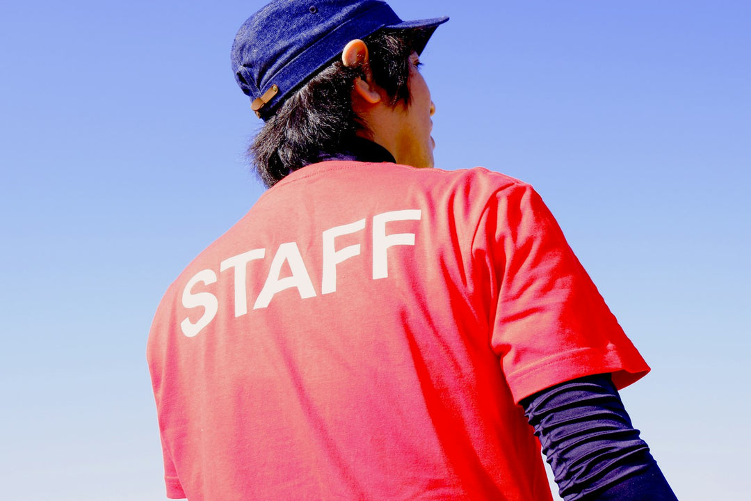 Staff in uniform t-shirts